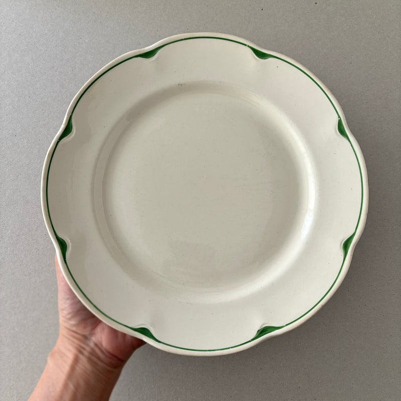 old arabia pekka plate 24cm green | retro number