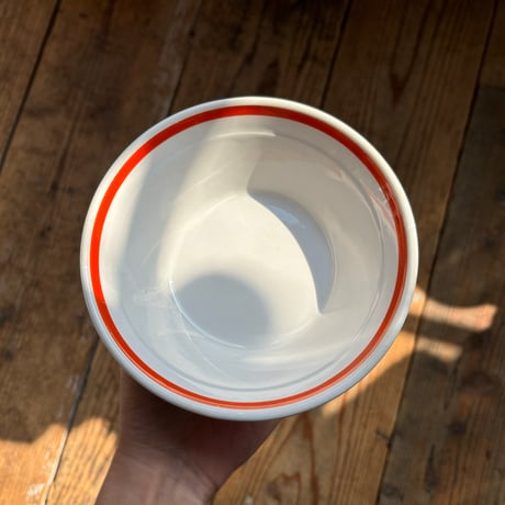 old arabia line bowl red