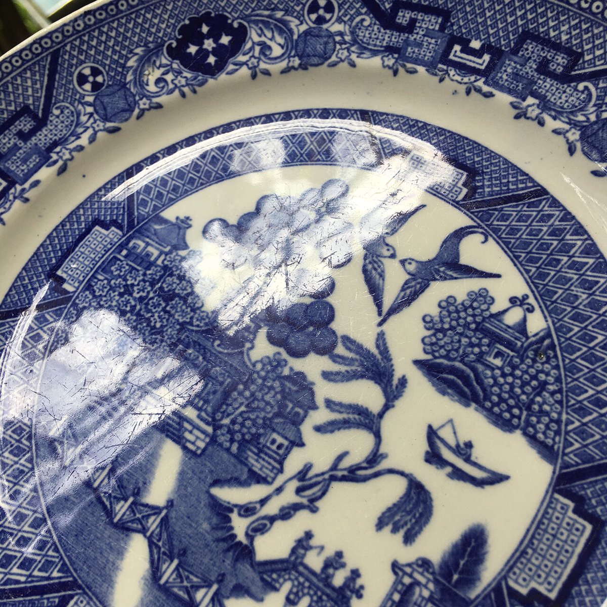 73258セール現品限　美品ヴィンテージ　オーストリア発行産業8種揃凹版 old arabia willow plate | retro number