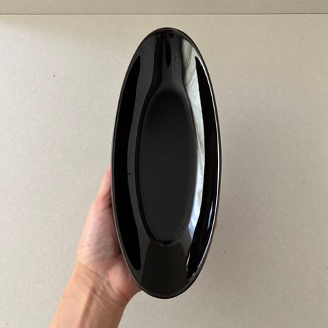 arabia black oval plate