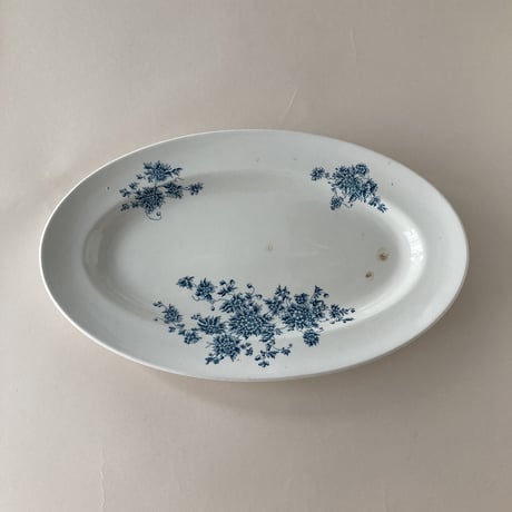 arabia  oval plate  blue flower 38cm