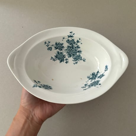 arabia axel oval bowl blue flower 24cm