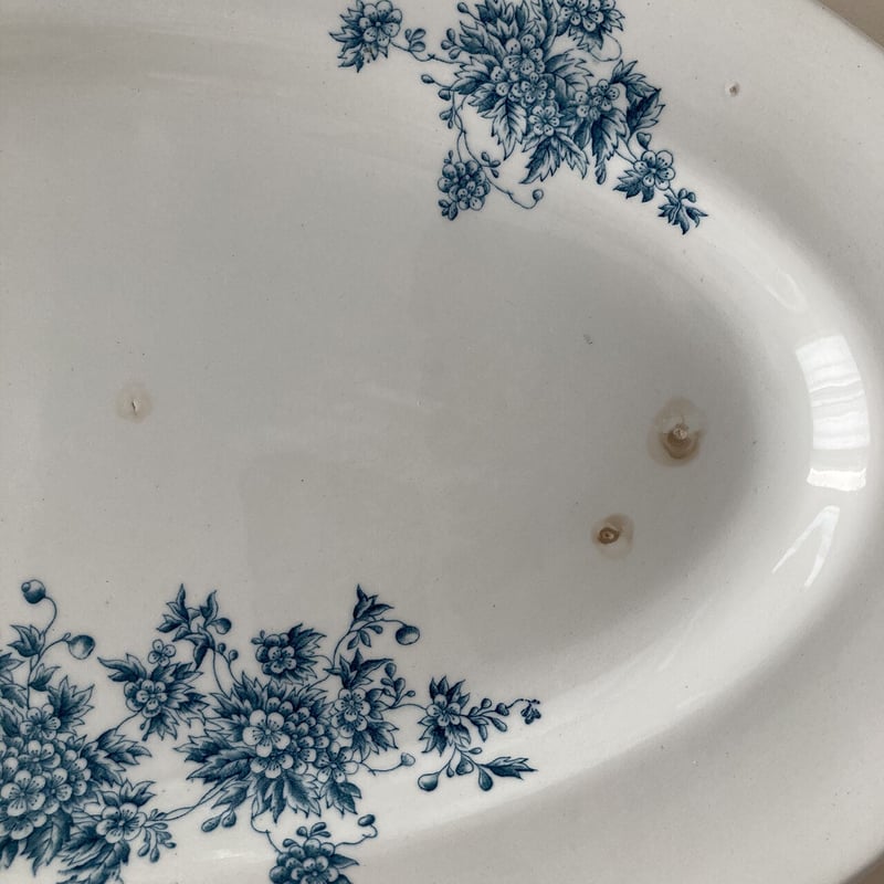arabia oval plate blue flower 38cm | retro nu