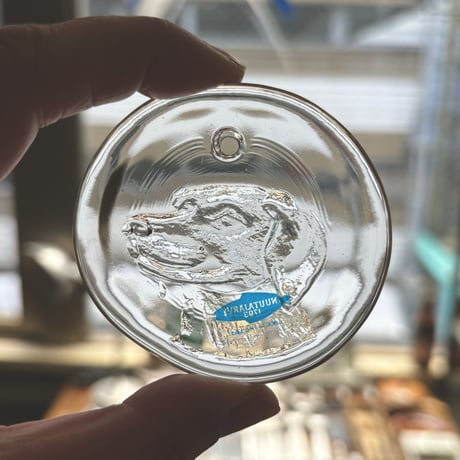 Finncrystal glass ornament dog