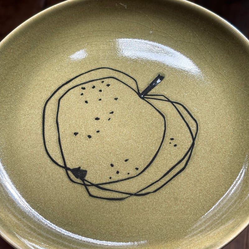 arabia fruits plate G.O.G. green 2 | retro number