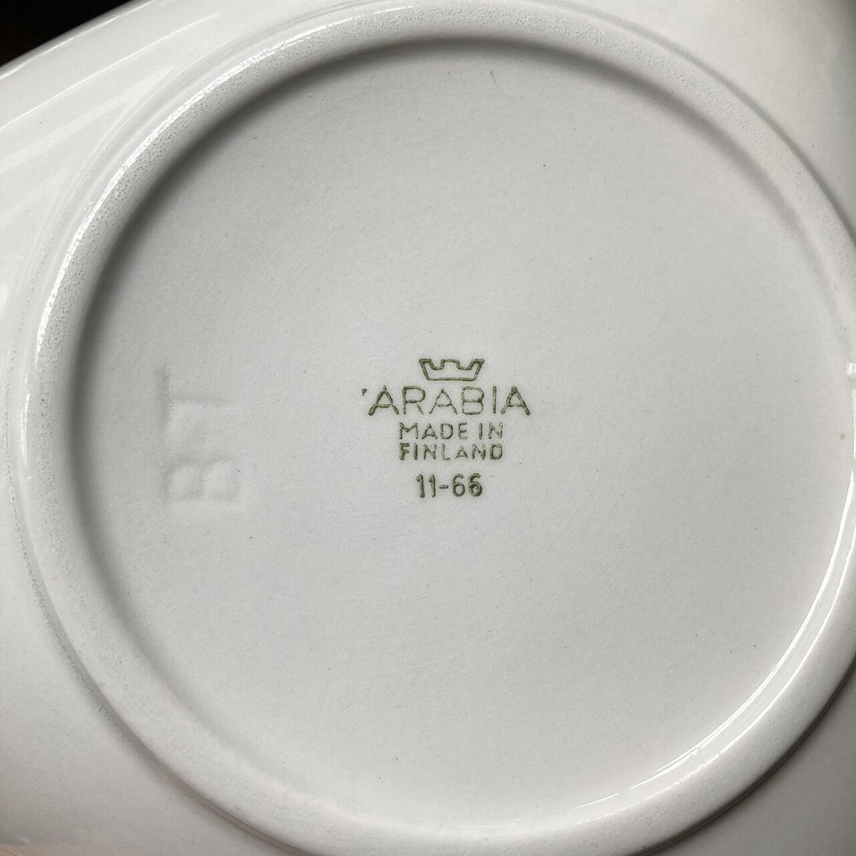 arabia kilta triangle plate white | retro number