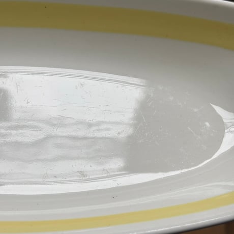 arabia yellow line oval plate