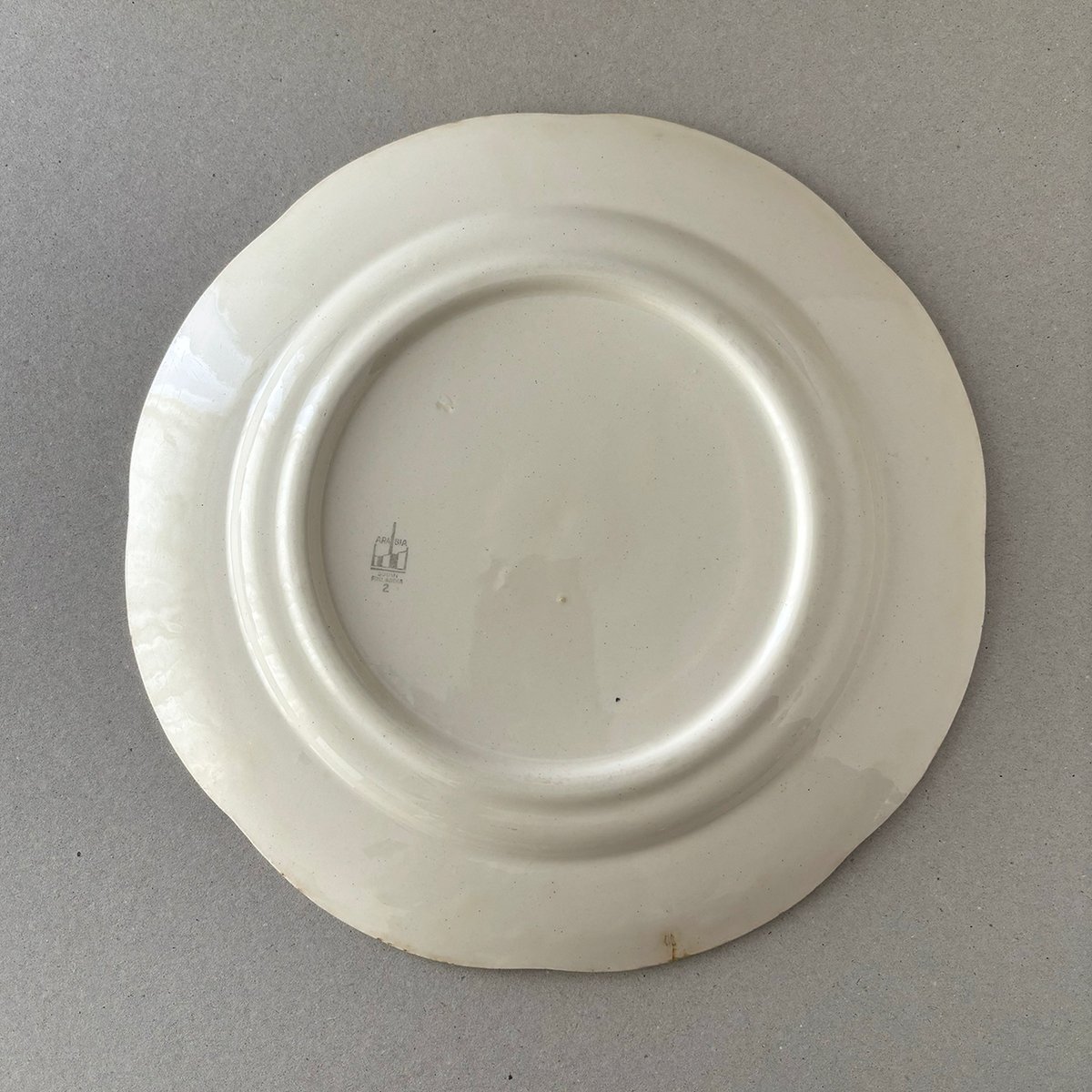 old arabia pekka plate 24cm green | retro number