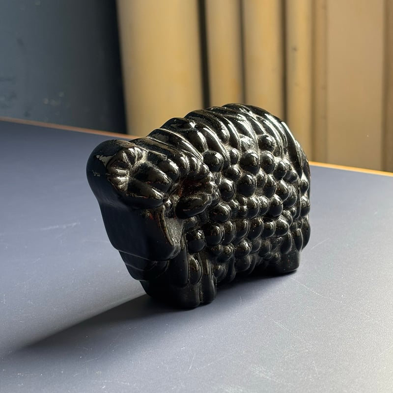 Humppila Glass sheep Finland black | retro number