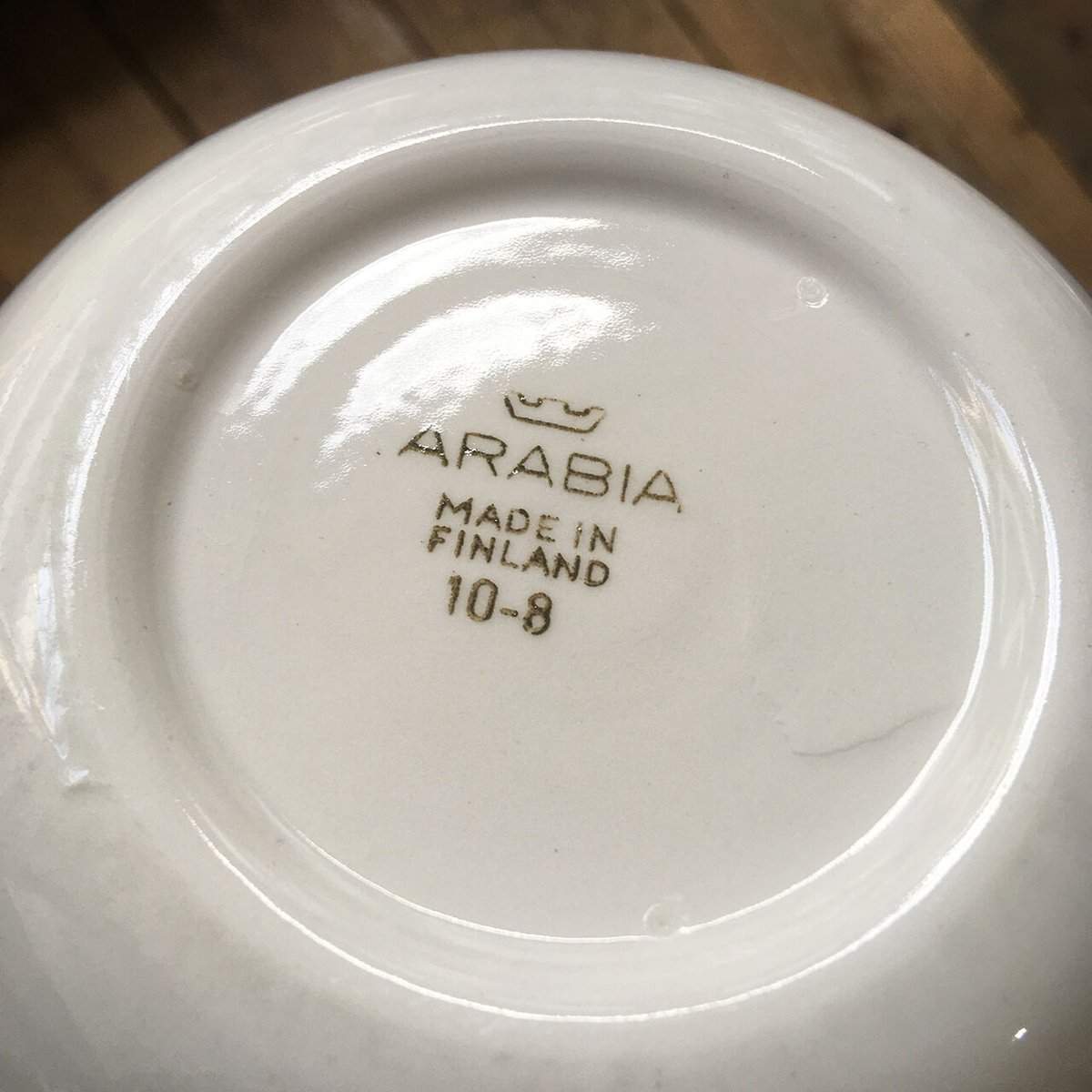 arabia kilta? bowl white | retro number