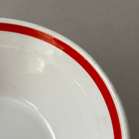 old arabia line bowl red
