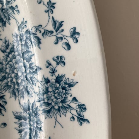 arabia  oval plate  blue flower 38cm