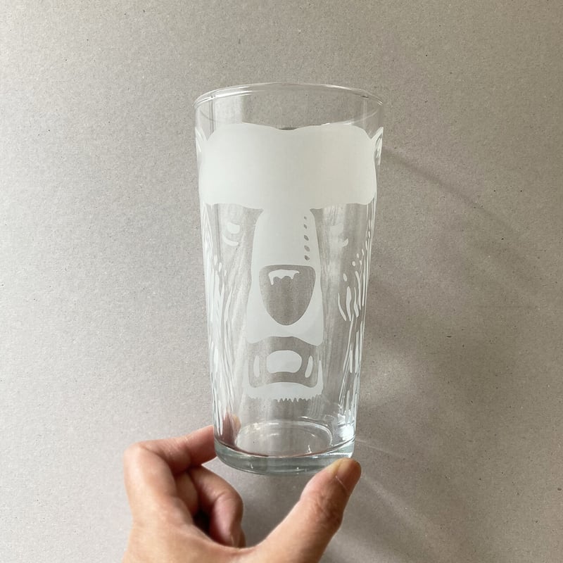 Finland karhu beer glass 500ml white | retro nu...