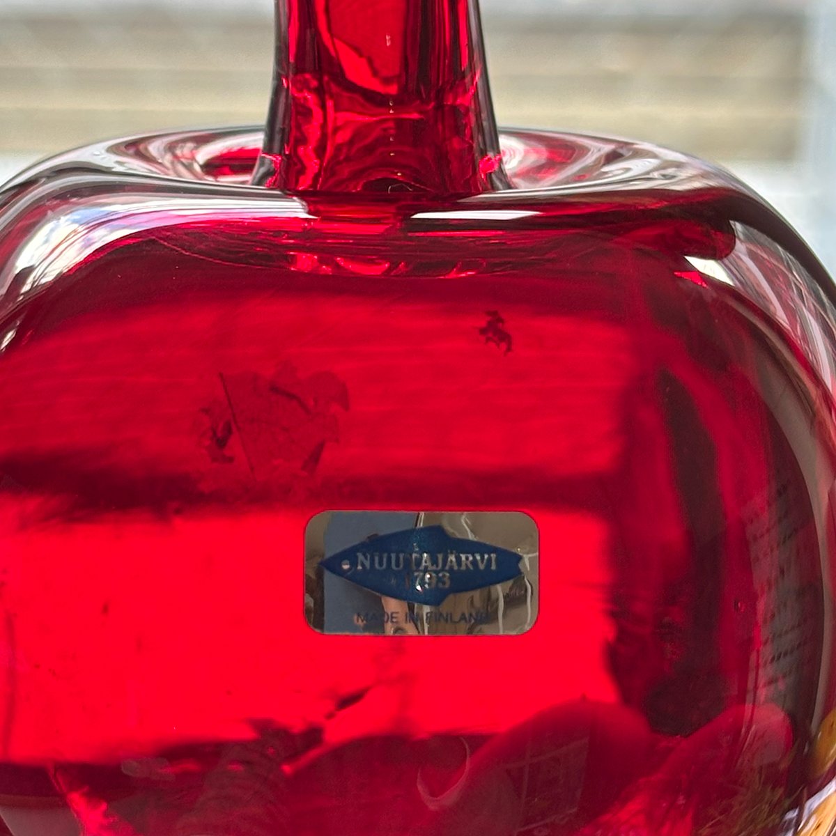 Nuutajarvi apple obje oiva toikka red | retro n