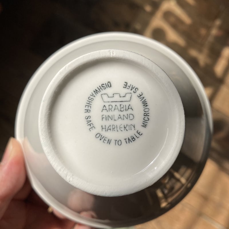 arabia harlekin bowl white | retro number