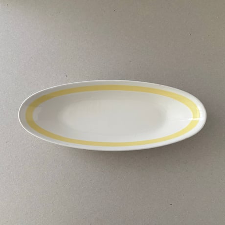 arabia yellow line oval plate