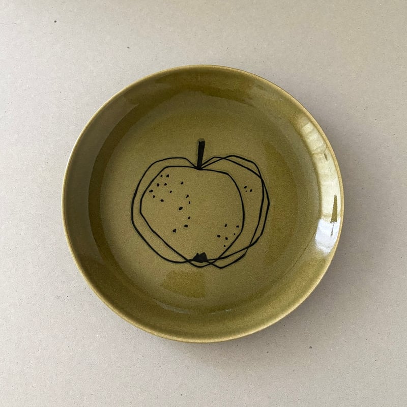 arabia fruits plate G.O.G. green 2 | retro number