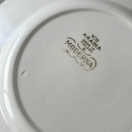 B品 arabia moderna plate 23.5cm 生成り