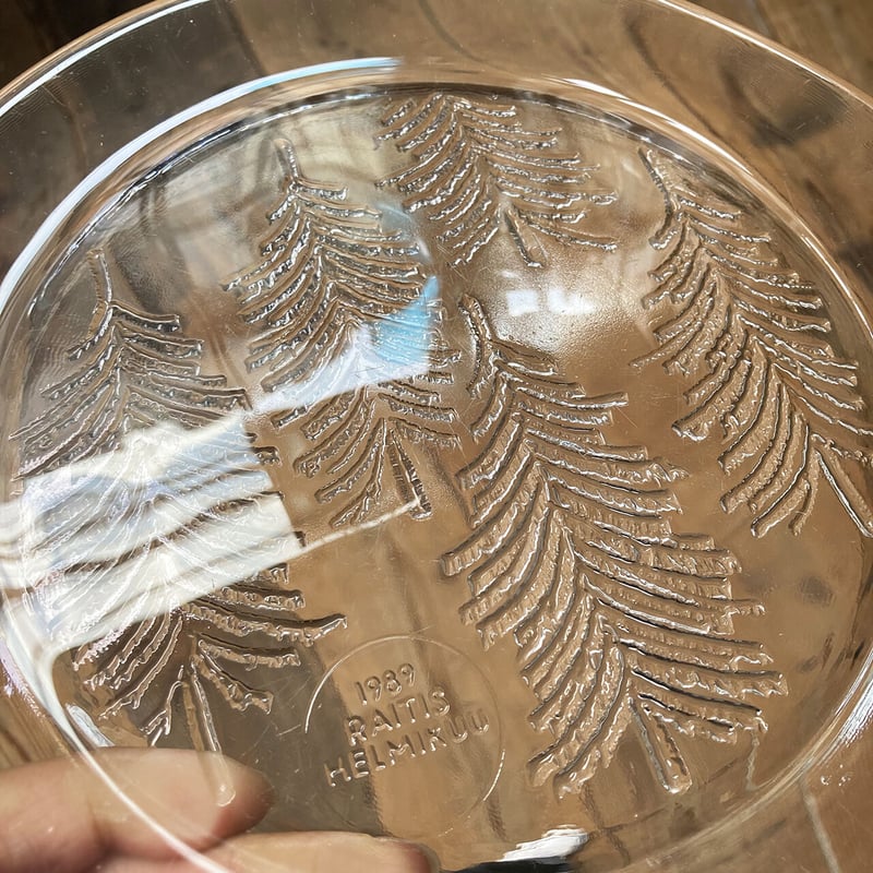 iittala kuusi glass plate 23cm | retro number