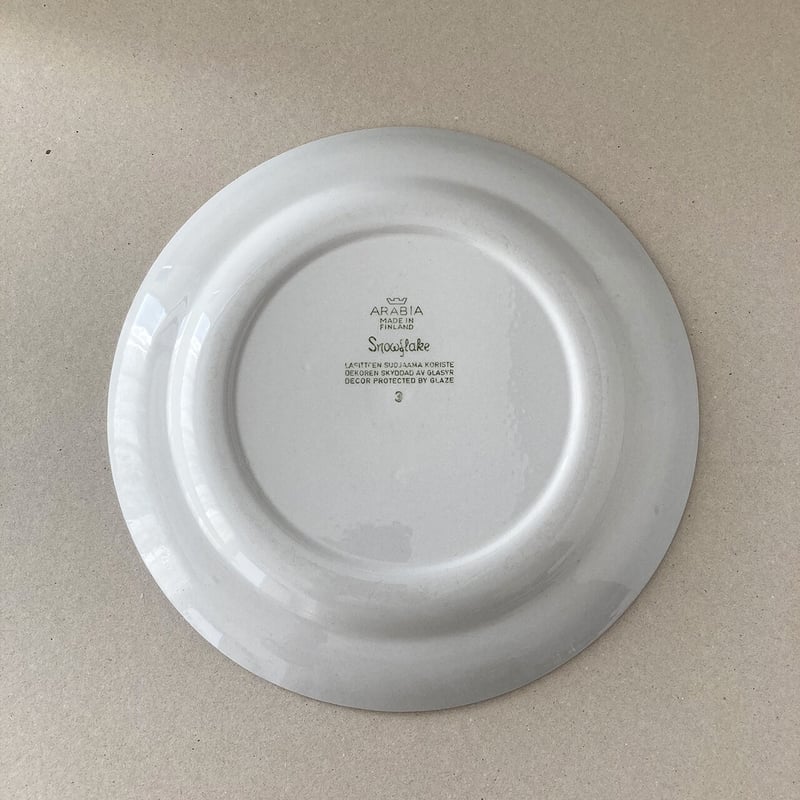 arabia snowflake plate | retro number