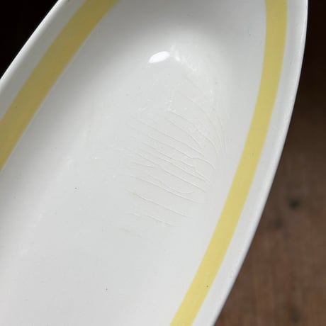arabia yellow line oval plate