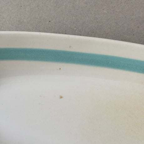 arabia light blue line oval plate