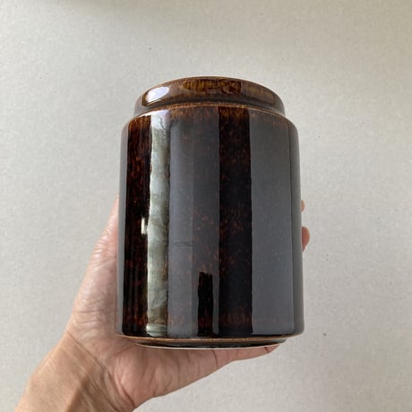 arabia jar pot with lid  brown