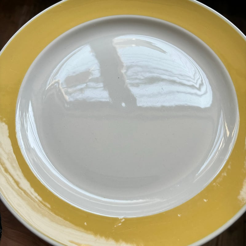 arabia Atria plate 24cm yellow line | retro number