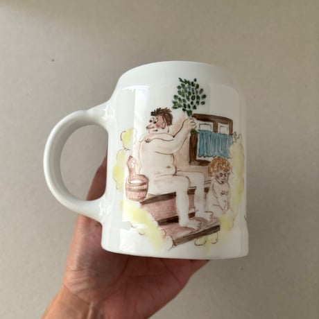 sauna mug lilien porzellan