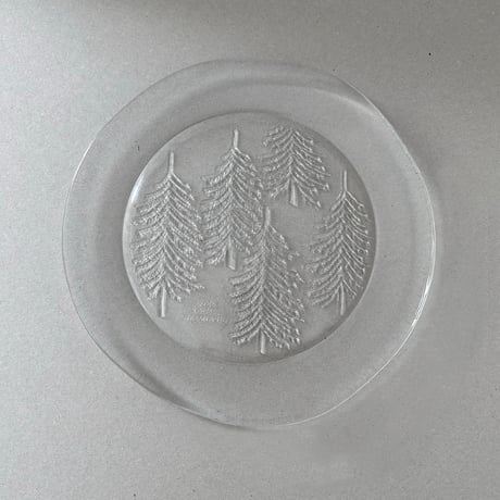 iittala kuusi  glass plate 1986