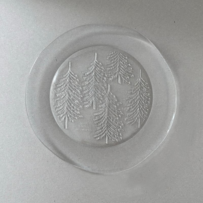 iittala kuusi glass plate 1986 | retro number