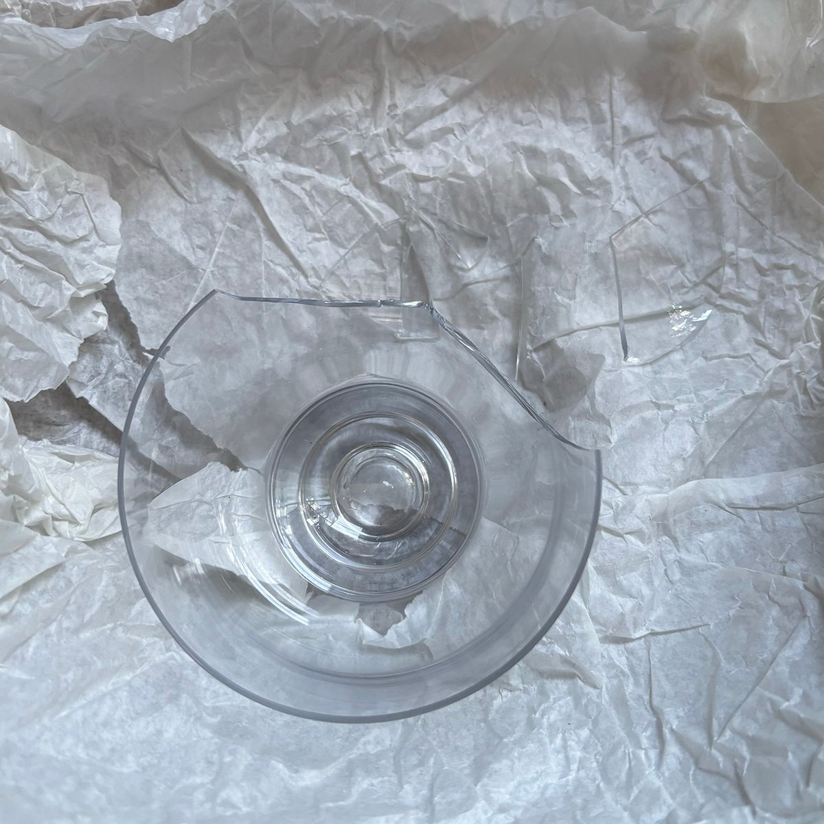  カルティオ ボウル ライトブルー 廃盤　旧ロゴシール 金継ぎ用】ガラスボウル3 | retro number