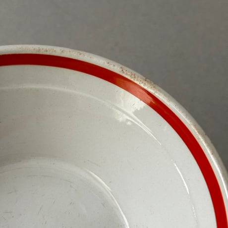 old arabia line bowl red
