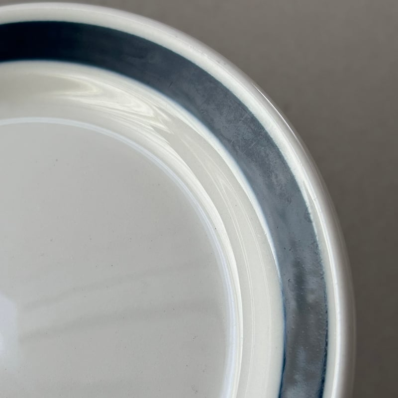 ARABIA ホワイトプレート 青いライン arabia blue line plate 17cm | retro number