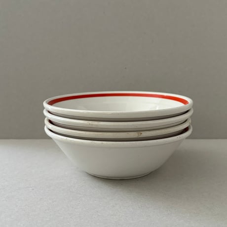 old arabia line bowl red