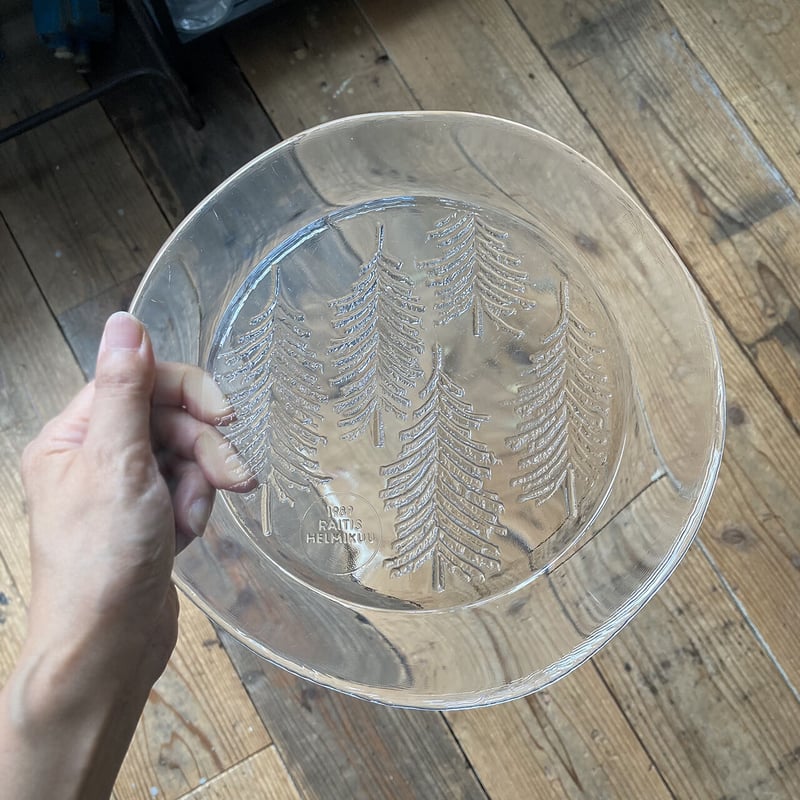 ヴィンテージ  Kuusi ガラスプレート　(30cm) iittala kuusi glass plate 30cm | retro number