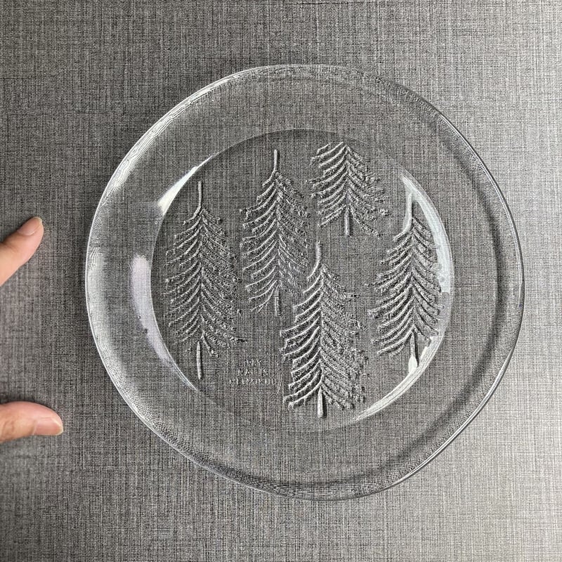 ヴィンテージ  Kuusi ガラスプレート　(30cm) iittala kuusi glass plate 30cm | retro number