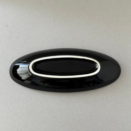 arabia black oval plate