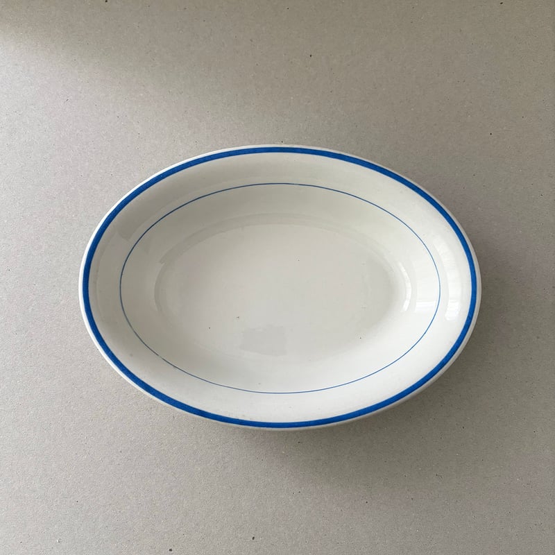 old arabia blue line oval bowl 23cm | retro number