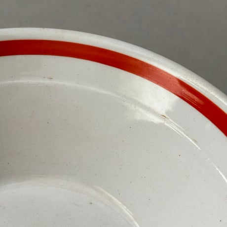 old arabia line bowl red