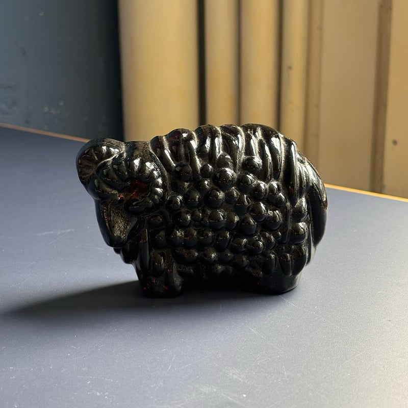Humppila Glass sheep Finland black | retro number