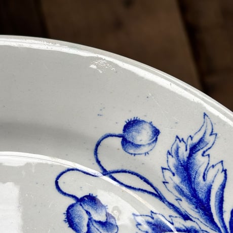 old arabia  plate  blue flower 23cm