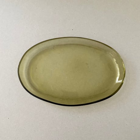 brown glass oval plate riihimaki?