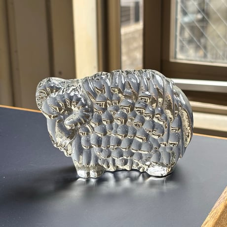 Humppila Glass sheep Finland clear | retro number