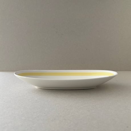 arabia yellow line oval plate