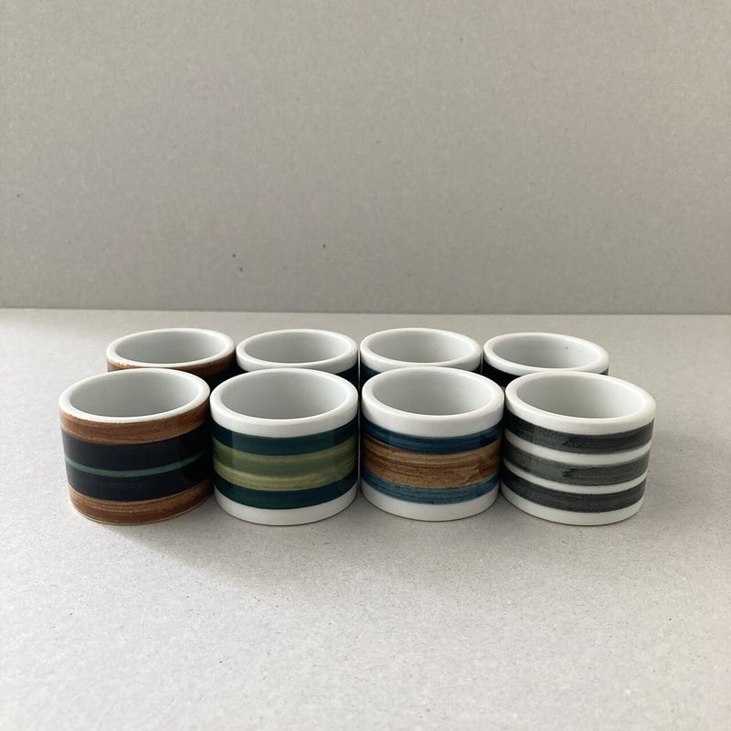フィンランドヴィンテージ　ARABIA ナプキンリングx3 arabia handcraft egg & napkin holder Gunnel Sal