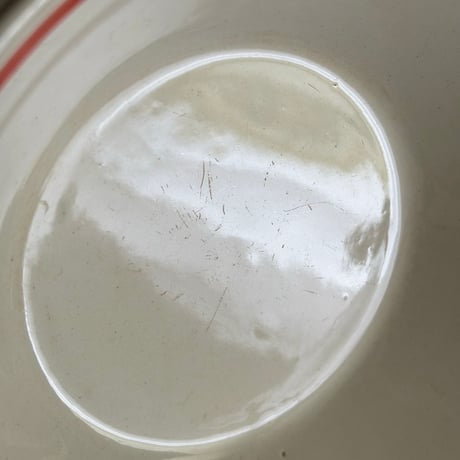old arabia line bowl red