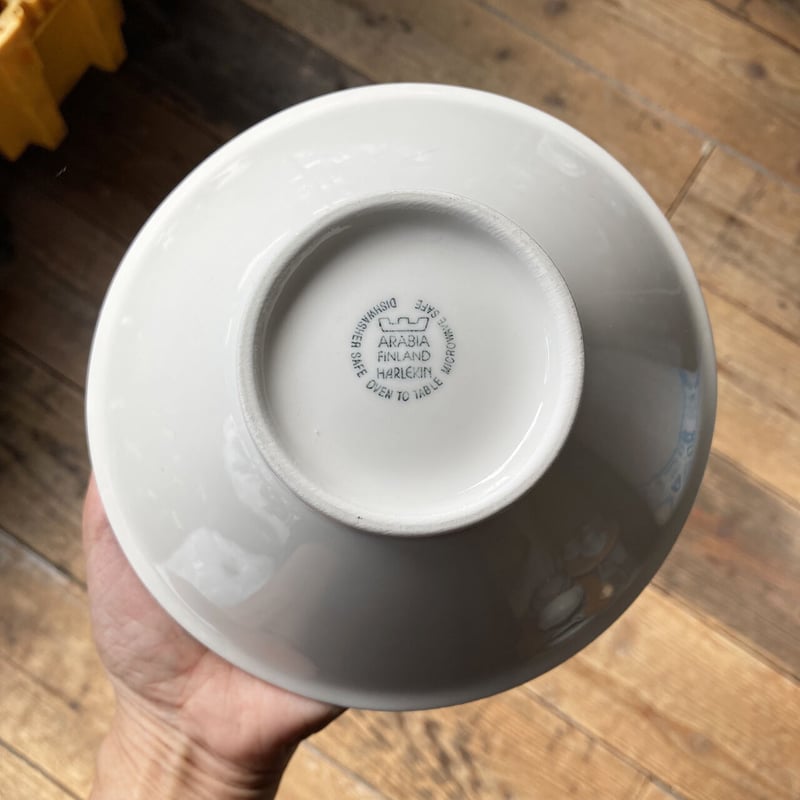 arabia harlekin Big bowl white | retro number