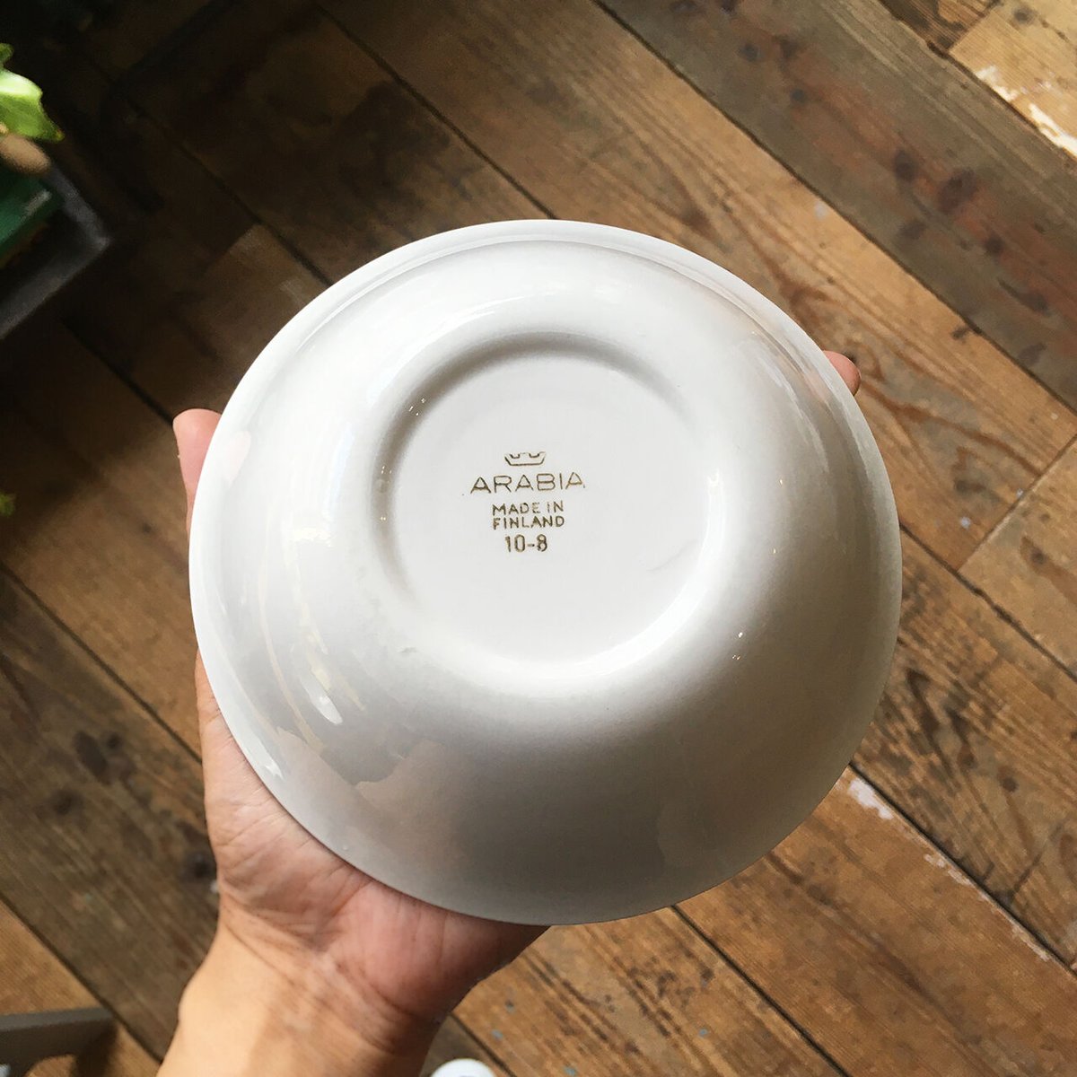 arabia kilta? bowl white | retro number