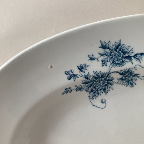 arabia  oval plate  blue flower 38cm